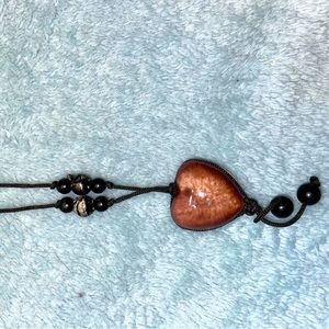 Wooden heart necklace